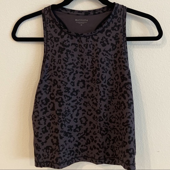 Athleta Tops - SOLD - Athleta Shanti Crop Leopard Tank M